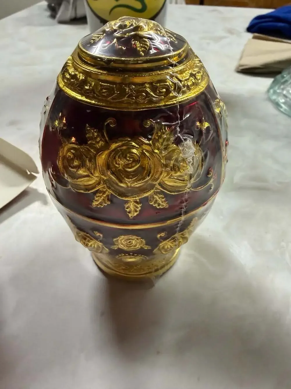 The Royal Magnolia Egg-Shaped Automatic Push-Button Toothpick Holder Dispenser